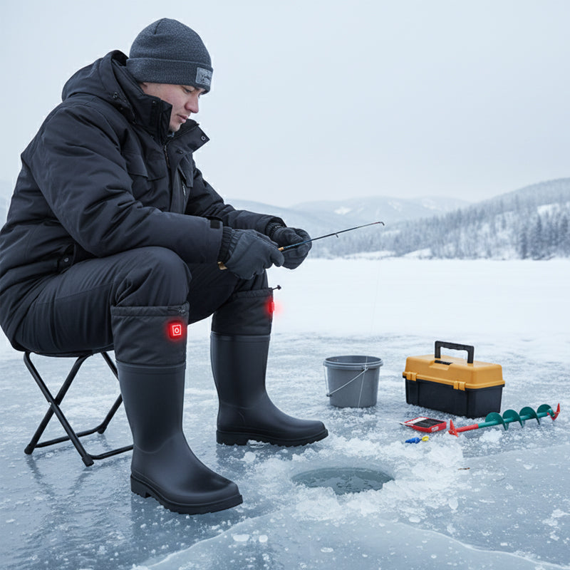 HB01 Heated Rubber Boots for Ice Fishing - Professional Outdoor Winter Work Gear