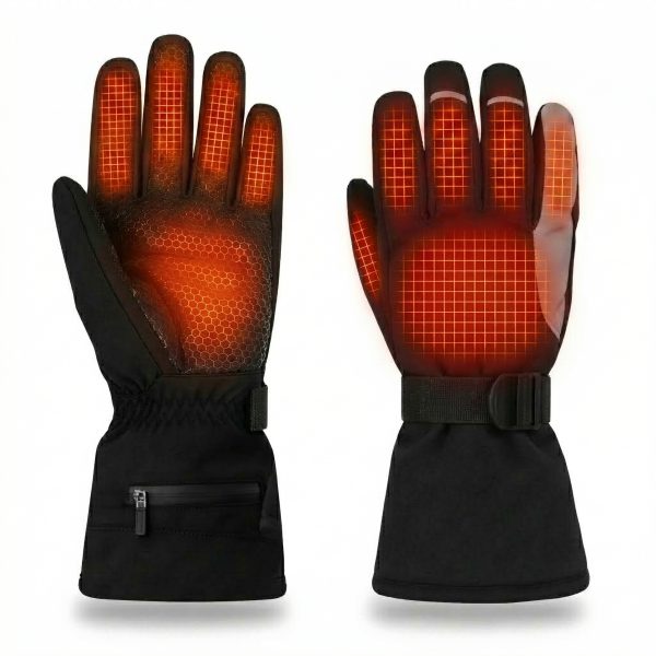 JHG11 Reflective Heated Gloves Heating Map - Full Finger and Back Thermal Coverage