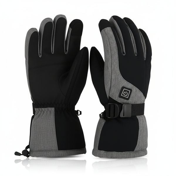 JHG13 Professional Heather Gray Heated Gloves - Front and Back View