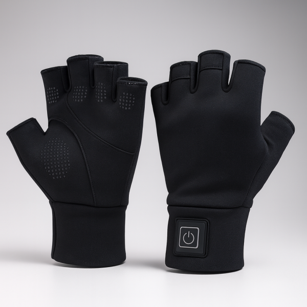 JHG19 Type-C Heated Half-Finger Gloves - Sleek Desktop Design