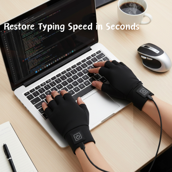 JHG19 Heated Typing Gloves - Restore Typing Speed in Cold Offices