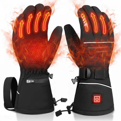 JHG28 Heating Map - Five Fingers and Full Back of Hand Warmth - Long Cuff Protection