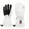 JHG33 Professional White Heated Ski Gloves - Front and Back Product View