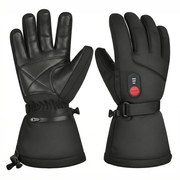 JHG34 Professional Black Heated Gloves - Front and Back Product View