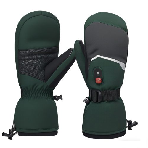 JHG37 Forest Green Heated Ski Mittens - Product Overview