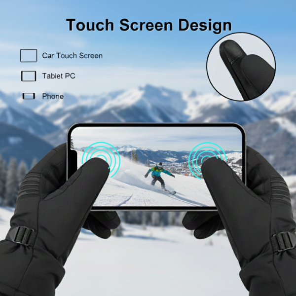 JHG39 Sensitive Touchscreen Heated Gloves - Effortless Phone Control on Ski Slopes