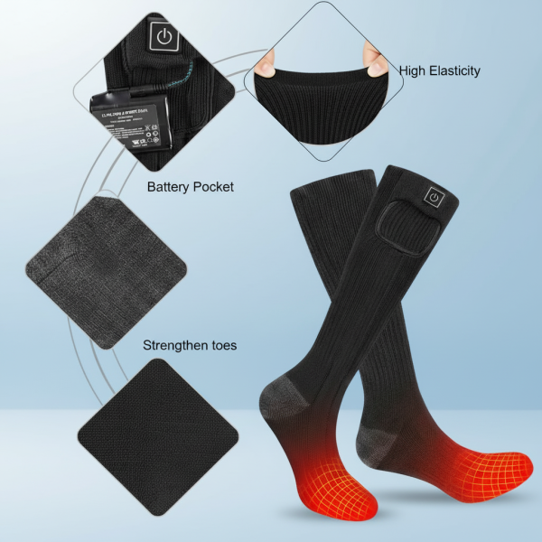 JHS01 Quality Details - High Elasticity Battery Pocket and Reinforced Toes Design