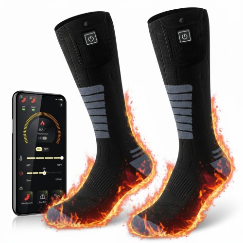JHS05 Bluetooth Heated Socks Black - Smartphone App Temperature Control - Smart Winter Gear