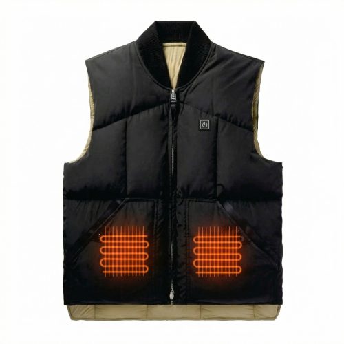 JHV05 Ribbed Collar Heated Vest - Contrast Lining Urban Style - Wholesale Factory Source