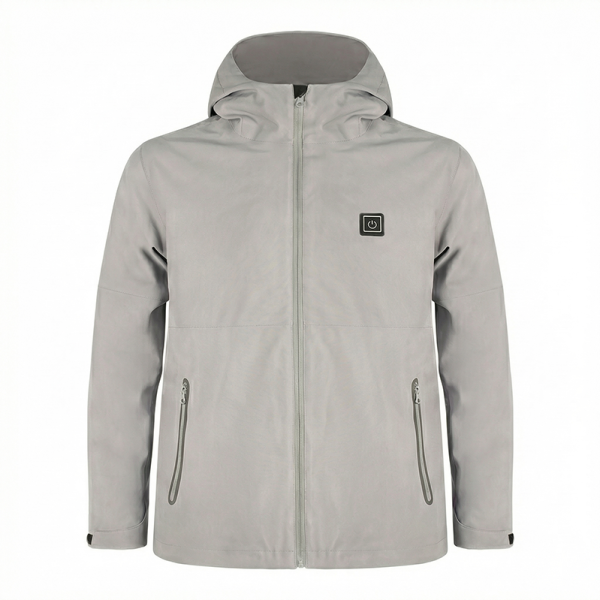 JHV14 Wholesale 7.4V Hooded Heated Jacket - Professional Waterproof Grey Shell