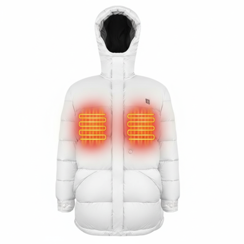 JHV15 Premium Duck Down Heated Jacket - 90/10 Down Filling - Front Heating Zones