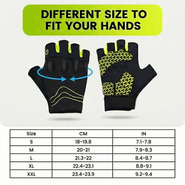 JLG01 LED Gloves Size Chart - Global Fit S to XXL Guide