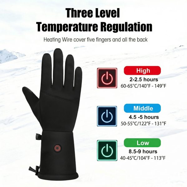 JHG43 heated gloves three heating levels temperature control