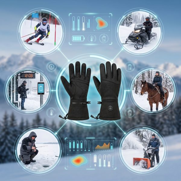 JHG43 lightweight heated gloves for outdoor sports and winter activities
