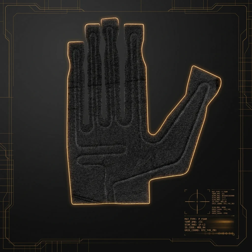 Hand shaped composite fiber heating element for heated gloves, high durability and high frequency fatigue resistant