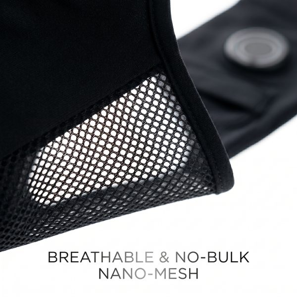 Close-up of J ONE's breathable nano-mesh technology used in JHS06 ultra-thin heated sock liners.