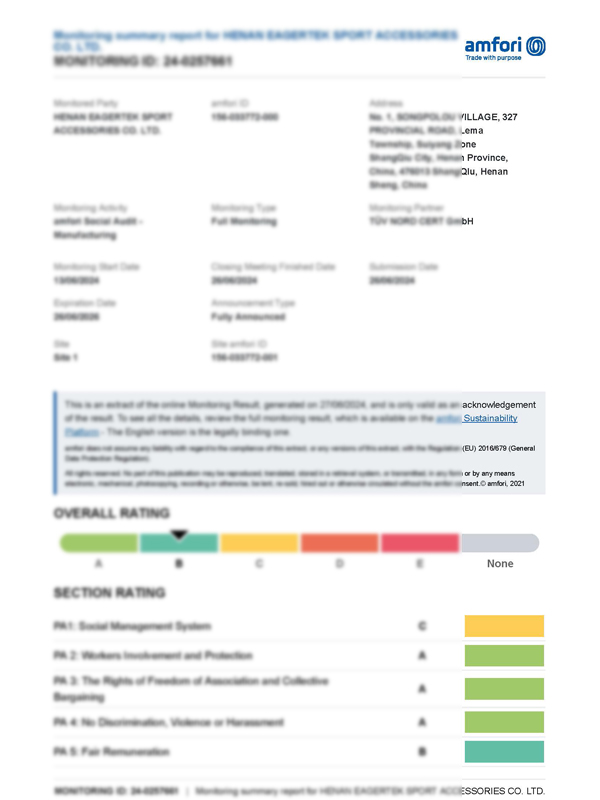 BSCI audit certification for J ONE manufacturing social responsibility compliance