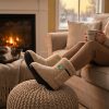 JONE JHB03 Rechargeable Heated Slippers Used Indoors During Winter Relaxation