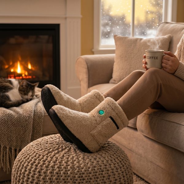 JONE JHB03 Rechargeable Heated Slippers Used Indoors During Winter Relaxation