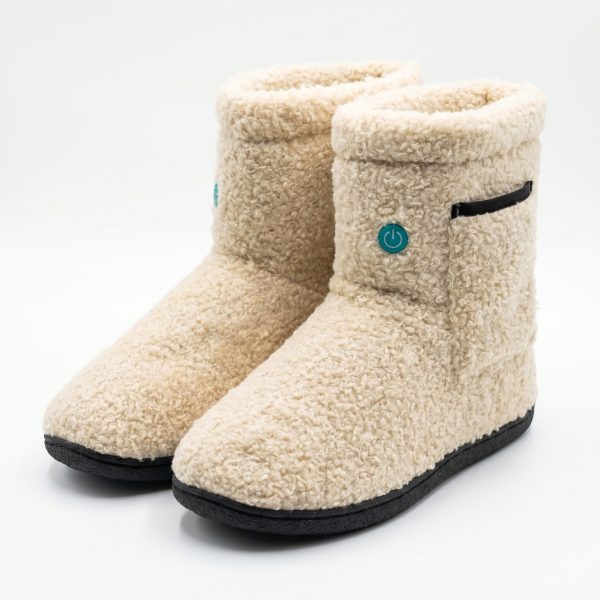 JONE JHB03 Rechargeable Heated Slippers in Teddy Fleece, Front View