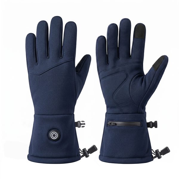 jhg44-dual-sided-heated-gloves-front-back-view JHG44 dual-sided heated gloves showing front and back view with power button and battery pocket