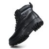 JHB06 heated boot side-heel view showing rugged anti-slip rubber sole with deep lug treads