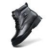 JHB06 heated boot front-quarter angle showing toe box lacing system and power button