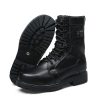 JHB07 heated tactical boot heel view showing anti-slip rubber sole with deep lug treads