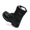 JHB07 heated tactical boot top view showing plush wool lining and side power button