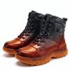 JHB10 Heated Winter Work Boots - Heating Zone Visualization JHB10 heated winter work boots with orange honeycomb heating visualization across foot and sole