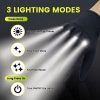 JLG05 LED Work Gloves - 3 Lighting Modes JLG05 LED glove lighting mode guide showing steady light, slow flash and fast flash modes with single-button control