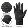JLG05 LED Work Gloves - Palm and Strap Detail JLG05 LED glove palm detail showing anti-slip silicone honeycomb printing and Velcro adjustable strap