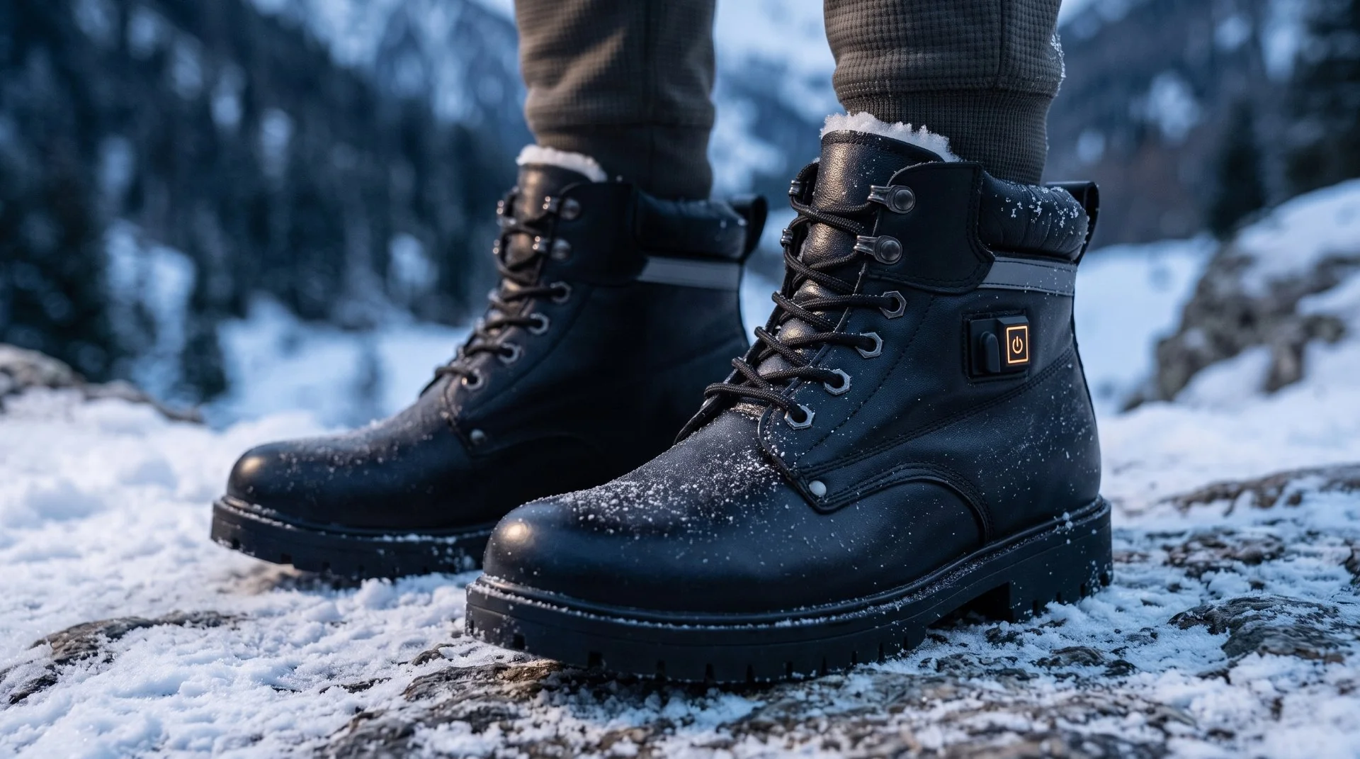 J ONE heated SHOES designed for warmth in cold winter conditions