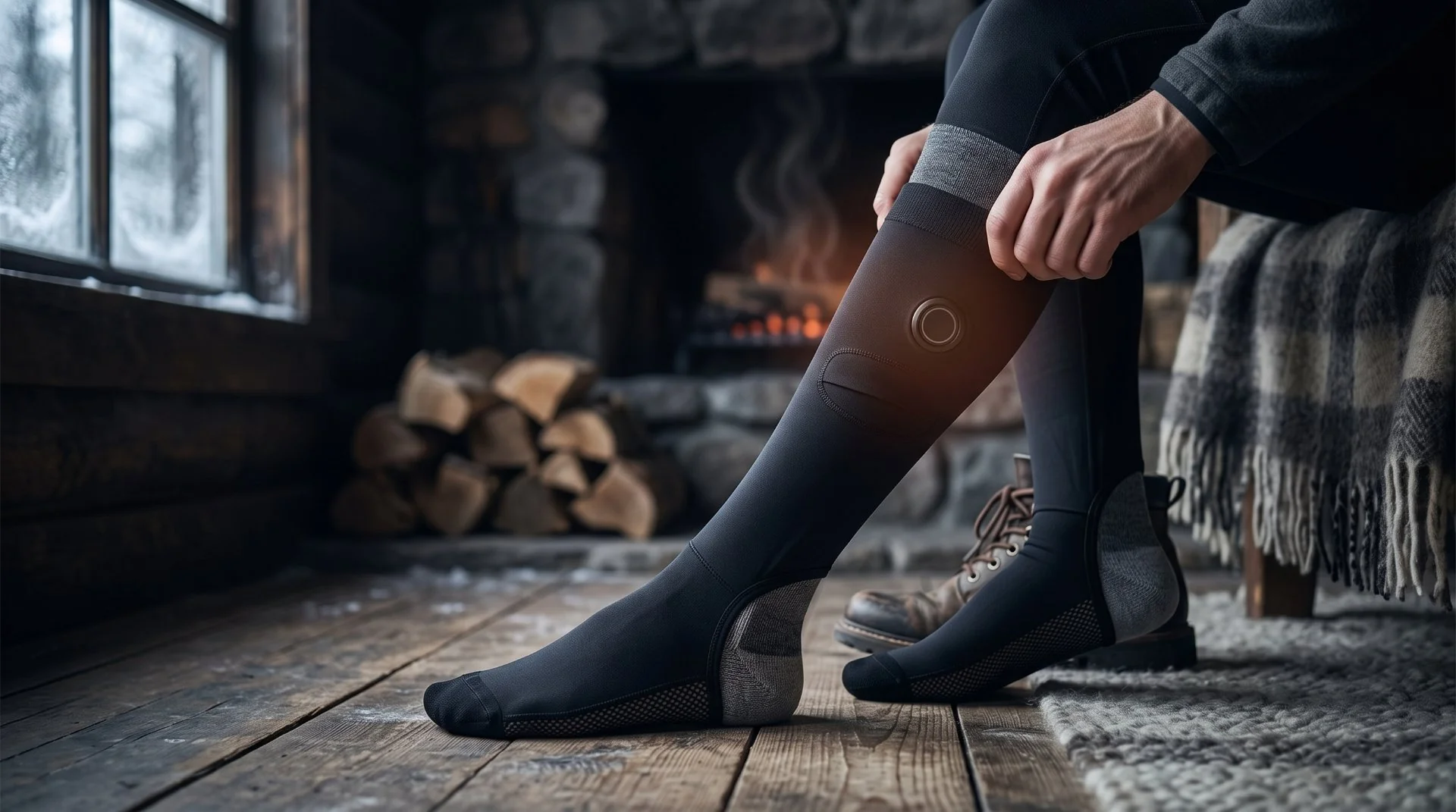 J ONE heated socks designed for warmth in cold winter conditions