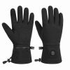 JHG43 dual-sided three-zone heated gloves front and back view with zippered battery pocket and power button
