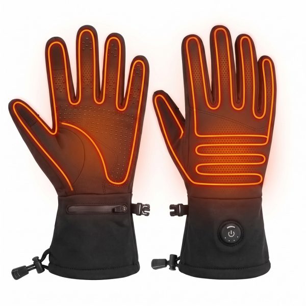 JHG43 heated gloves infrared view showing heating wires covering five fingers and the full back of hand