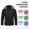 JHJ02 Heated Jacket - 3-Level Temperature Control JHJ02 heated jacket temperature control chart showing high, medium, and low heat levels with runtimes