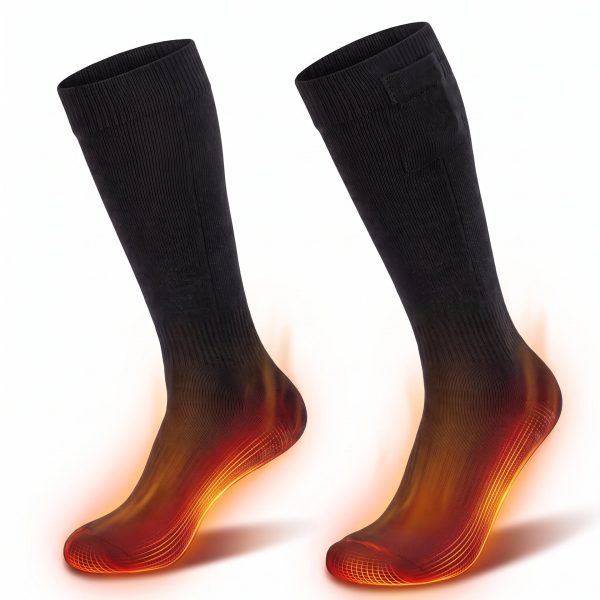 JHS07 Heated Socks - Sole and Toe Heating JHS07 heated socks heating effect showing warmth around the sole and toes